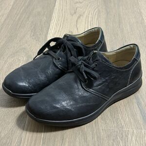 Fidelio Shoes Men 8.5 Hallux Harry Black Leather Lace Up Comfort Walking